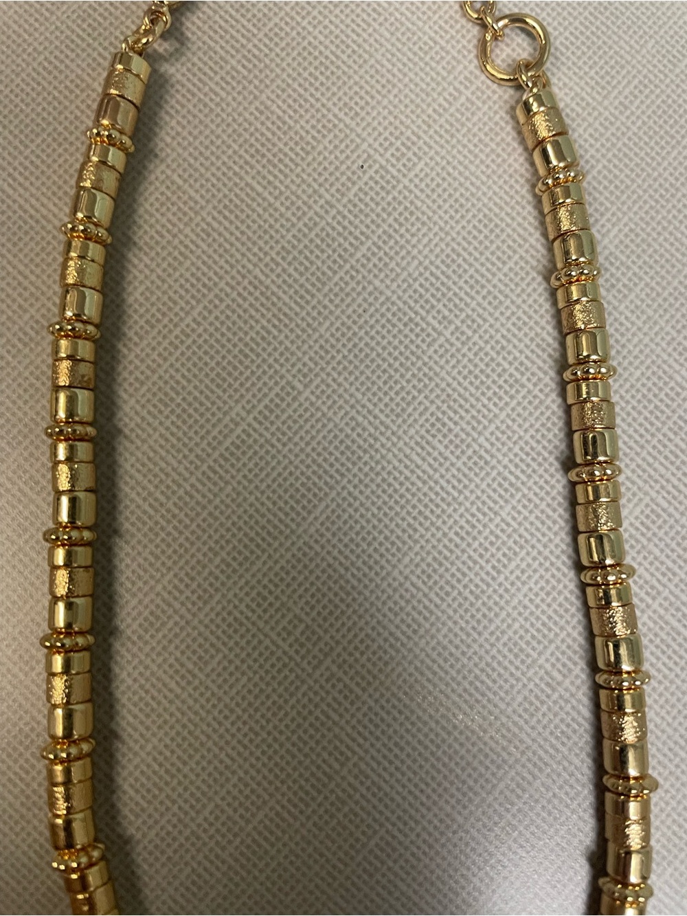 Tuckernuck Gold Bead Necklace with Cream Shell Pendant. - Picture 6 of 8